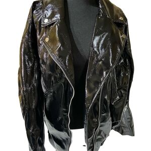 H&M Women's Black Moto Jacket Size L Long Sleeve Casual Zip Up